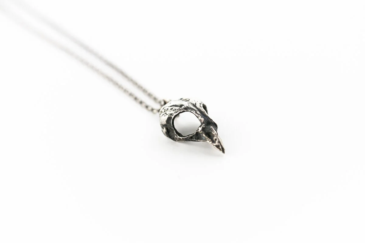 Sm Bird Skull Pendant- Sterling — Stacy Hopkins Design